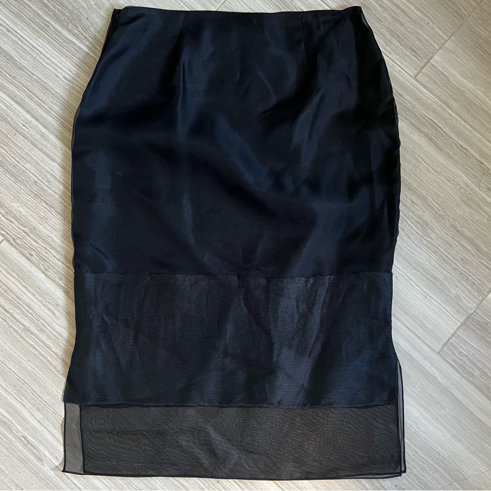 NEW Khaite Layered Semi-Sheer Silk Alleta Skirt, Size 8 - Picture 7 of 10